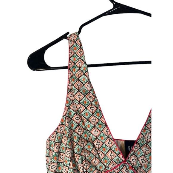 Gap Pink Multi Color Floral Mixed Print V-Neck Casual Tank Top Women Sz S - Picture 5 of 8